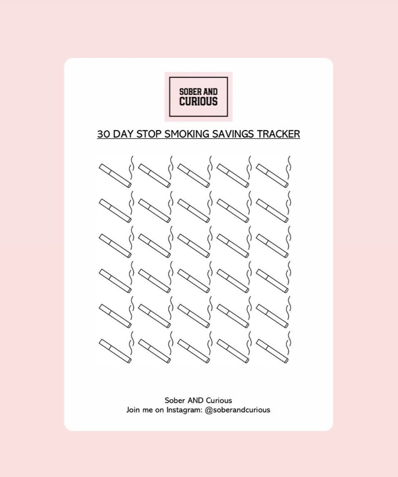 DIGITAL DOWNLOAD - 30 Days - Stop Smoking Tracker Challenge