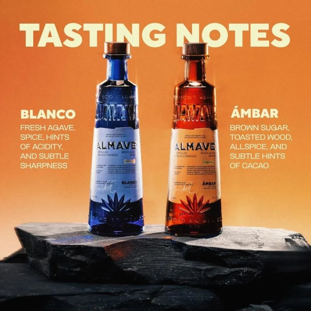 Almave 'Ambar' Blue gave Alcohol Free Tequila Spirit (0.5% ABV)