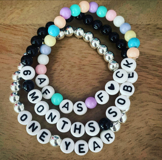 Personalised Sobriety Message Bracelet