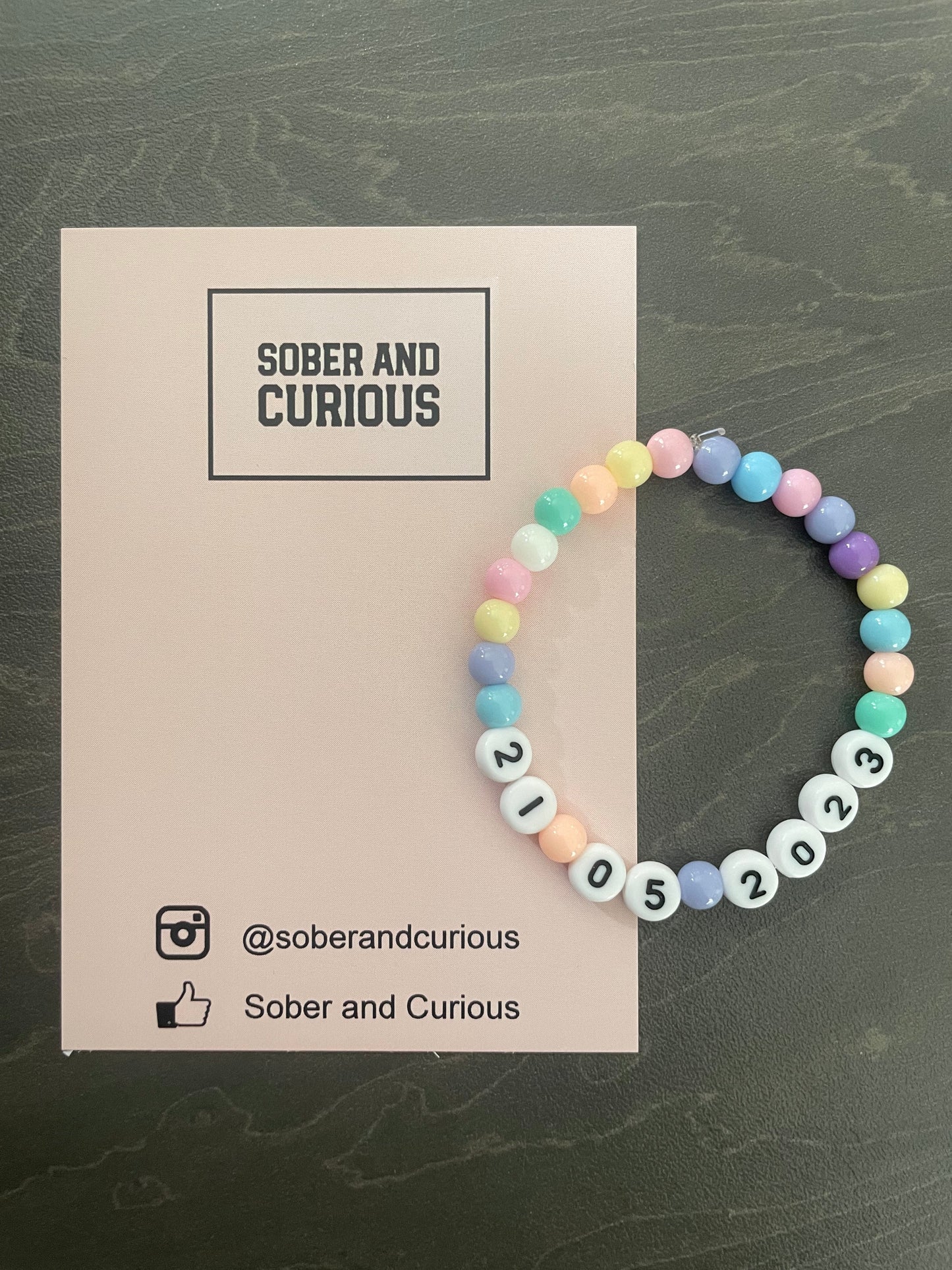 Personalised Sobriety Date Bracelet