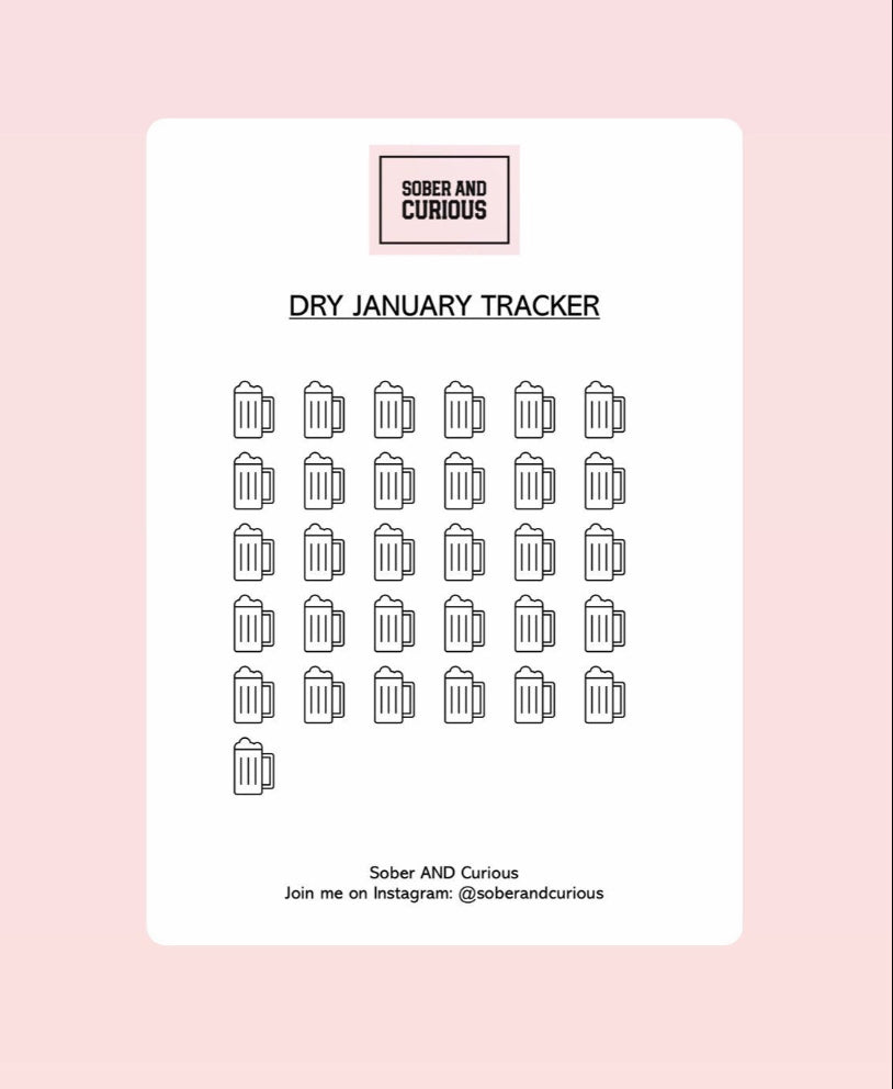 DIGITAL DOWNLOAD - Dry January - SOBRIETY Tracker Challenge