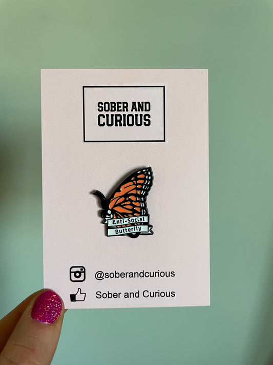 Anti-Social Butterfly - Hard Enamel Pin Badge