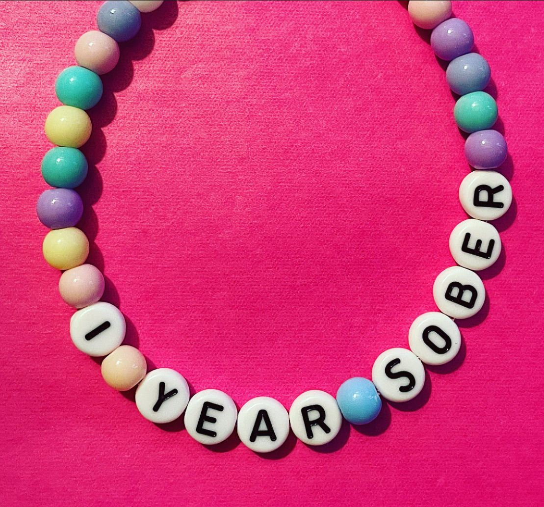 Personalised Sobriety Days/Years Bracelet