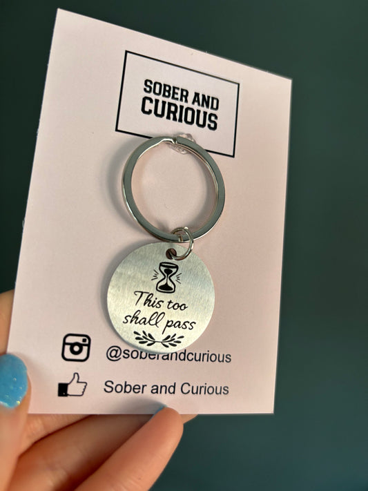 Sobriety Token Gift Keyring - Stainless Steel