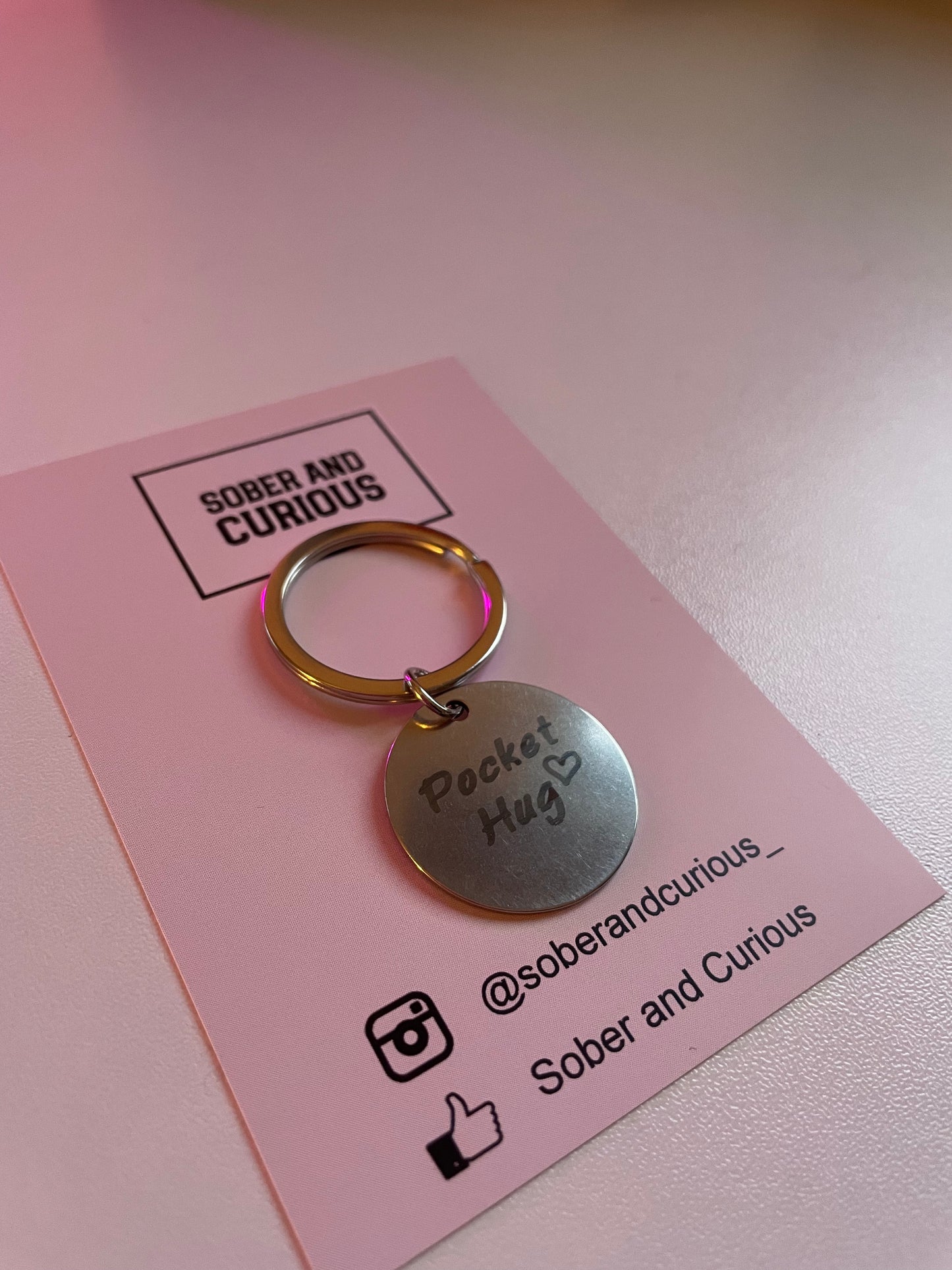 Sobriety Token Gift Keyring - Stainless Steel