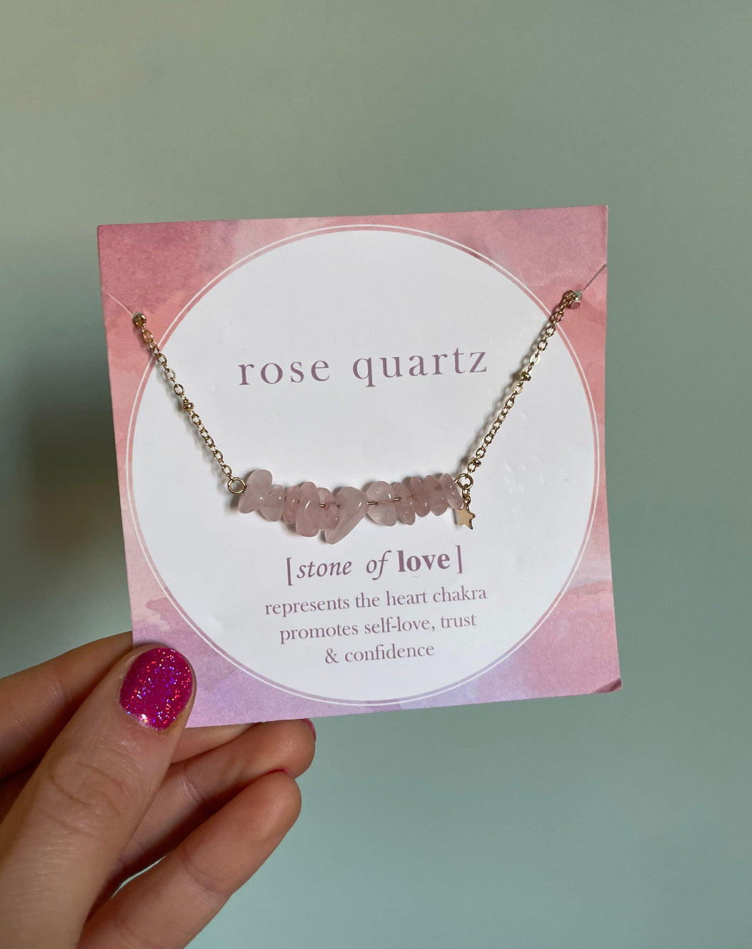 Rose Quartz Natural Raw Stone Necklace - Stone of Love