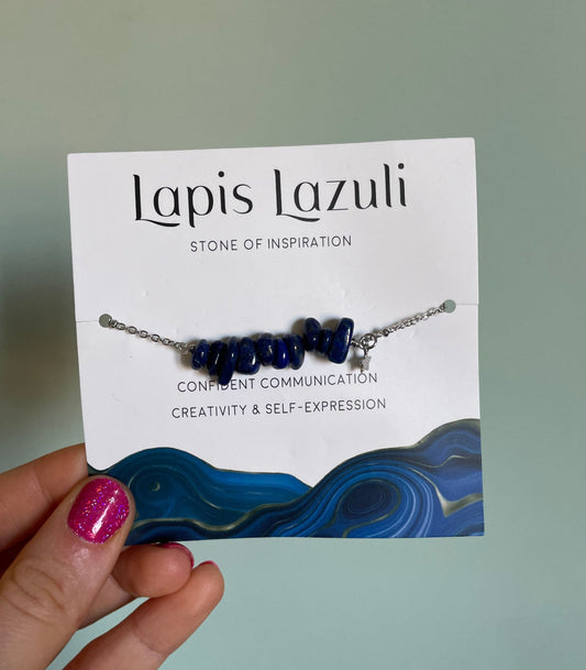 Lapis Lazuli Natural Raw Stone Necklace - Stone of Inspiration