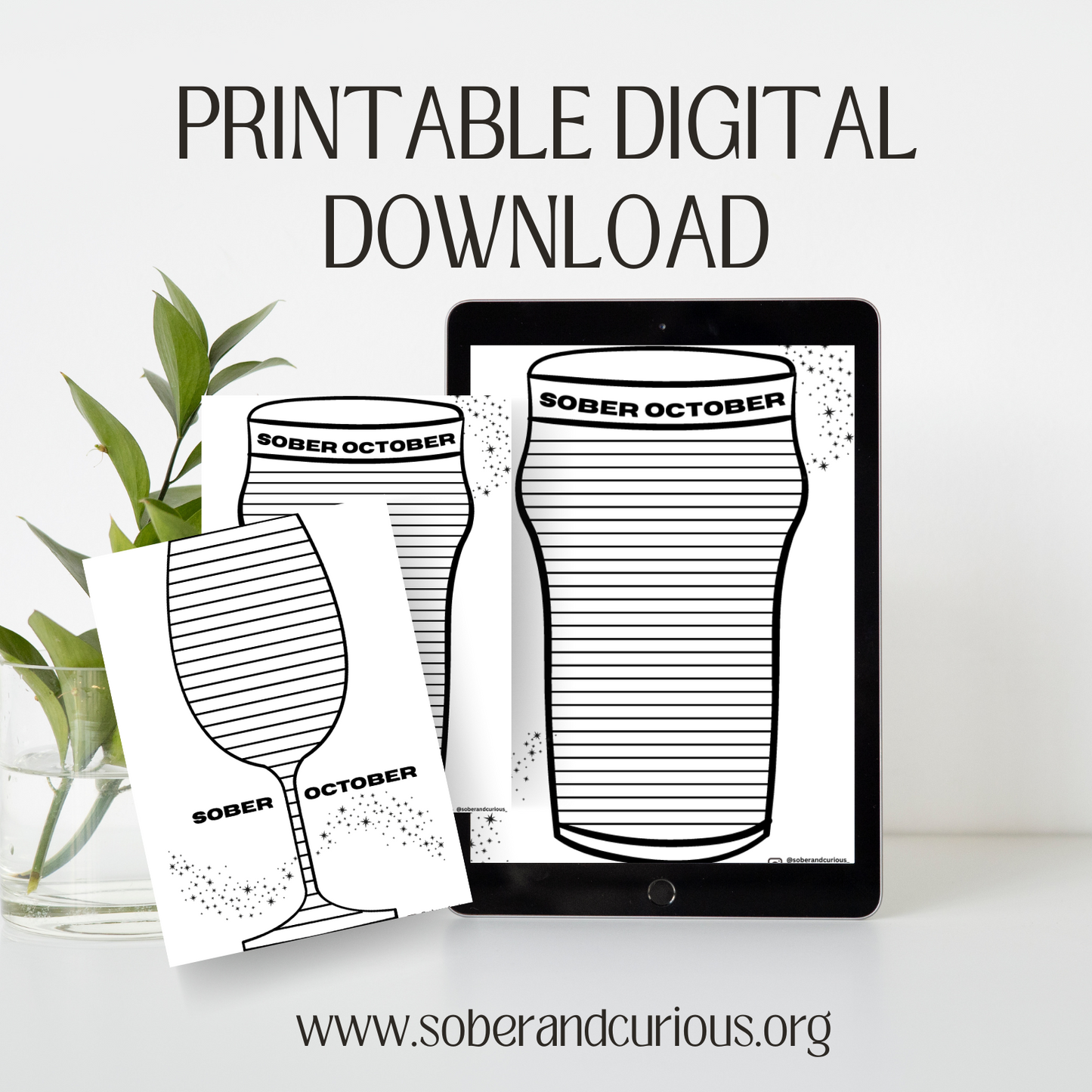 Digital Download - Sober October - SOBRIETY Tracker Challenge