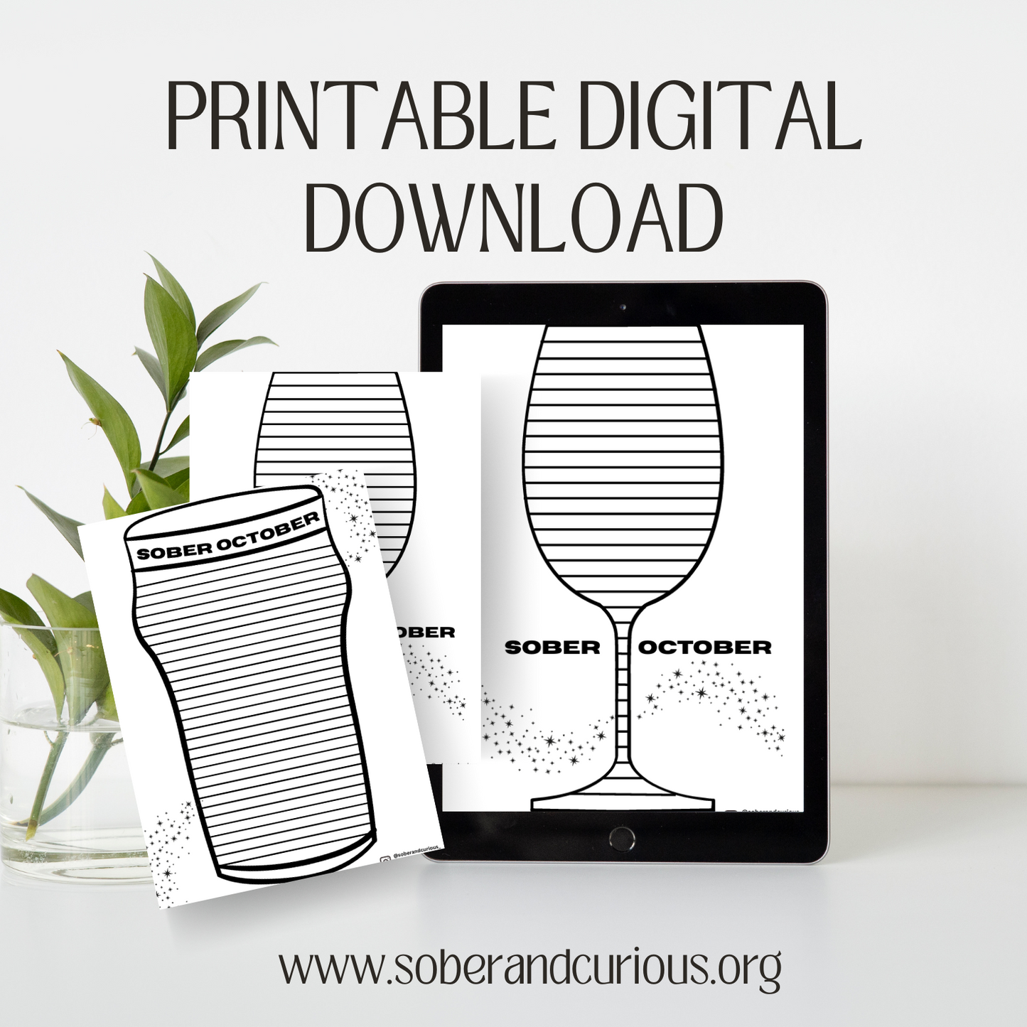Digital Download - Sober October - SOBRIETY Tracker Challenge