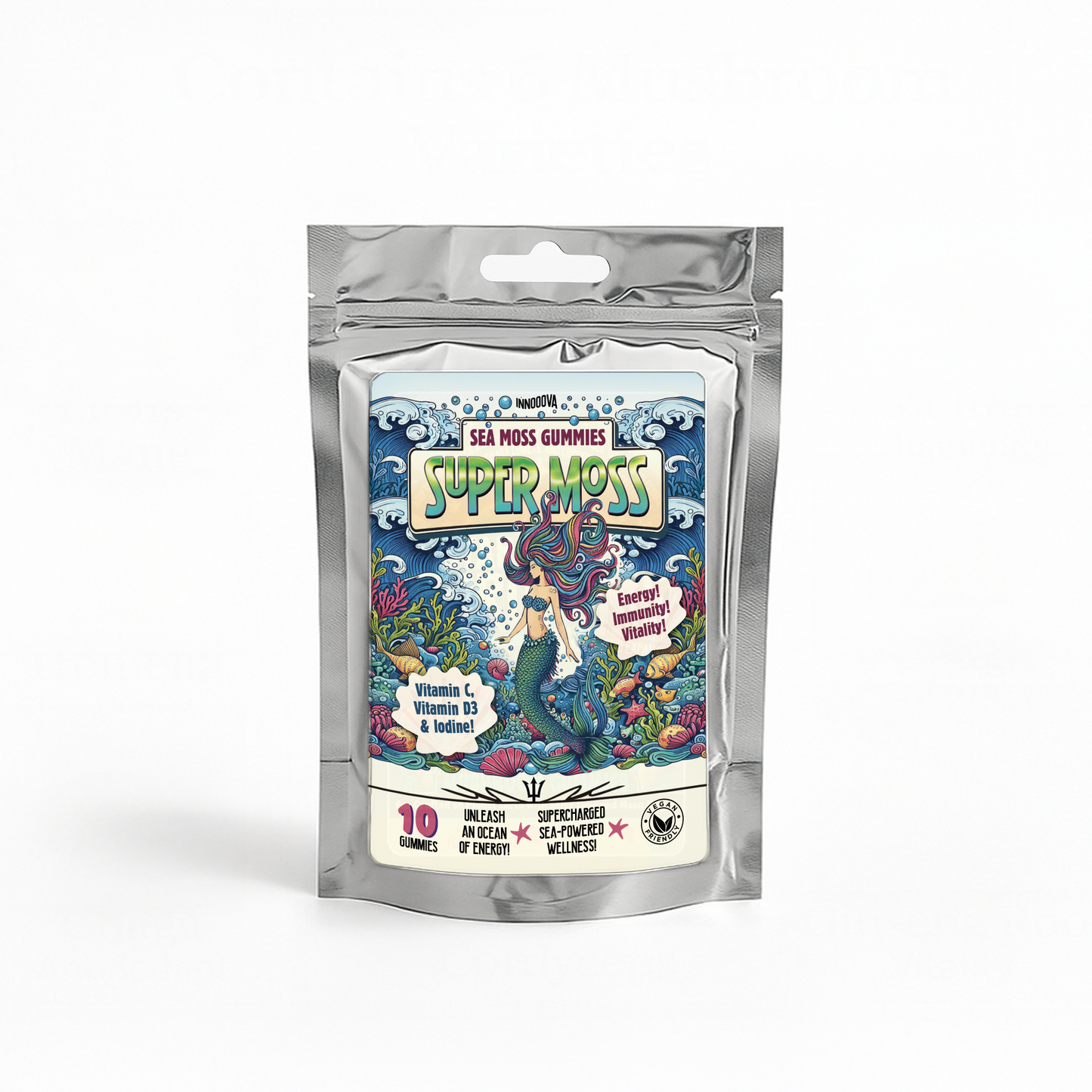 SuperMoss Sea Moss Gummies | Apple Flavour | 10 Gummies | Sea-Powered Energy, Immunity & Vitality