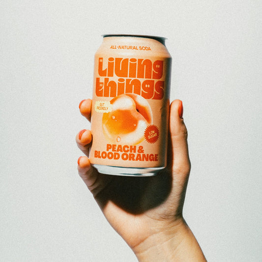 Living Things Peach & Blood Orange Prebiotic Soda