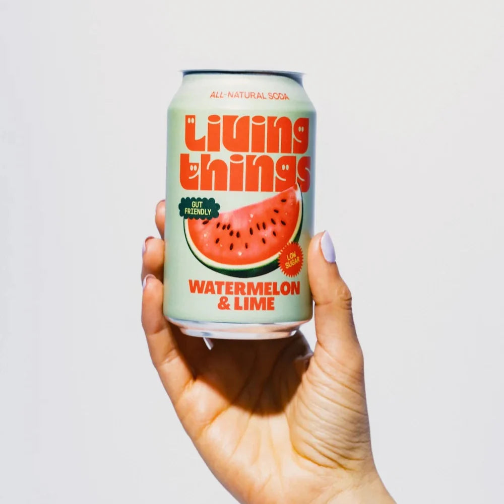 Living Things Watermelon & Lime Prebiotic Soda