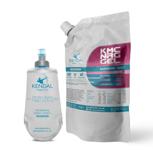 KMC NRG GEL Energy Gel Refill Pouch Raspberry & Mint (10 x 70g Serves)