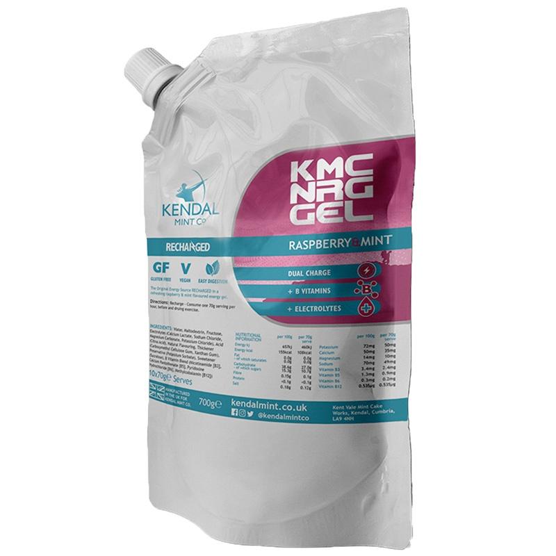 KMC NRG GEL Energy Gel Refill Pouch Raspberry & Mint (10 x 70g Serves)