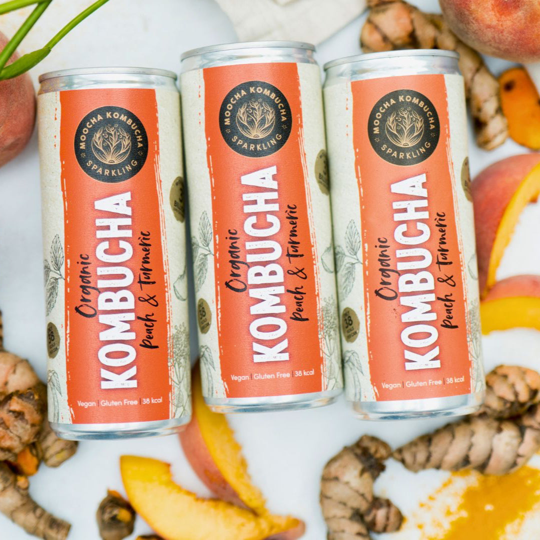 Peach & Turmeric Flavour Organic Kombucha