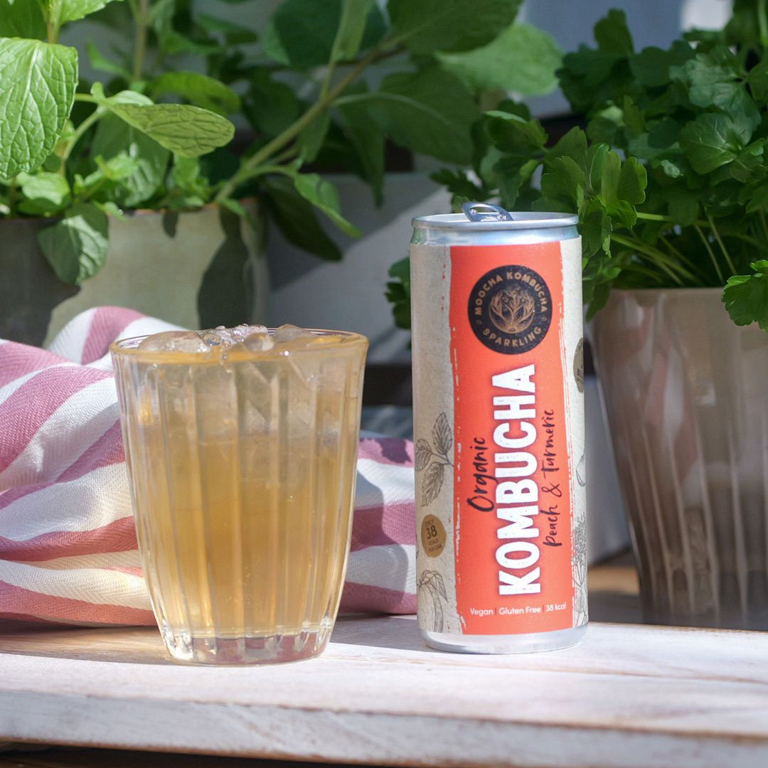 Peach & Turmeric Flavour Organic Kombucha